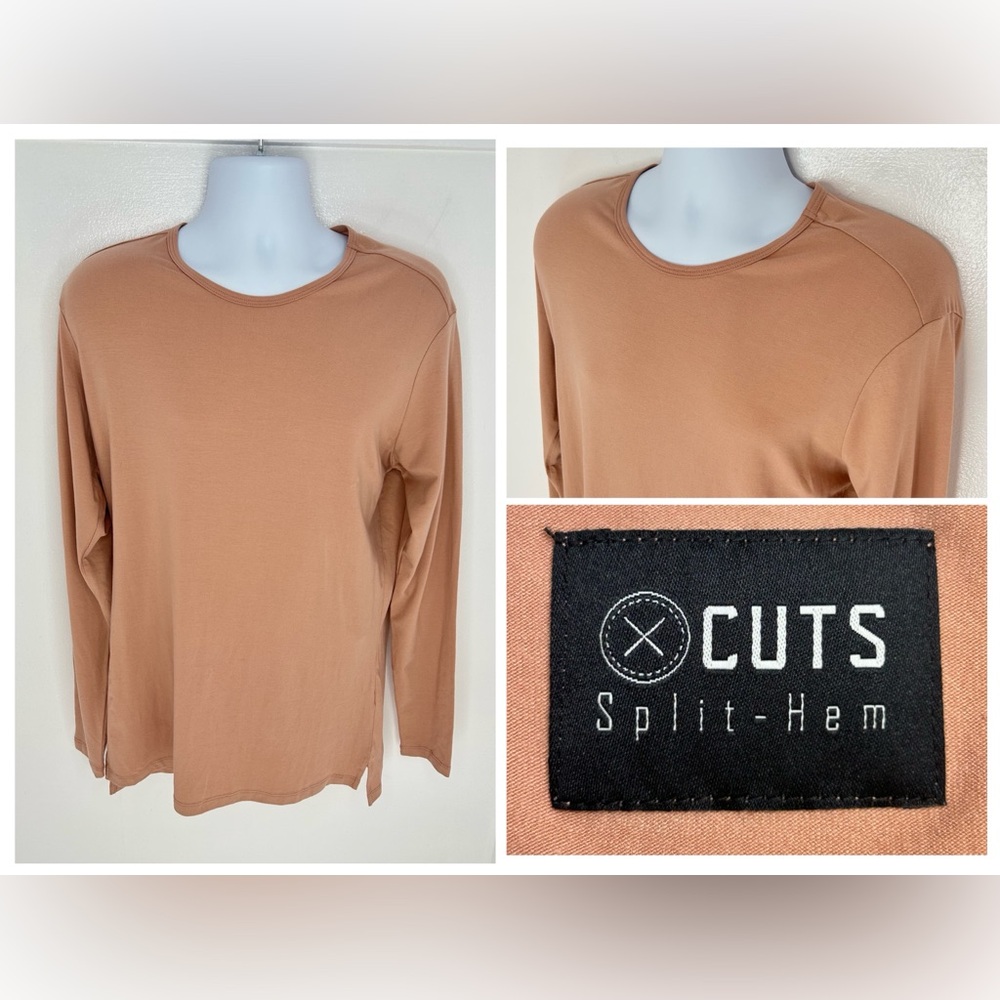 CUTS Split Hem Signature Fit Long Sleeve Shirt Size Large Performance USA‎ Made
